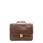 Borsa a mano unisex in vera pelle Made in Italy 4017-TESTA DI MORO Alessia Firenze