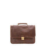 Borsa a mano unisex in vera pelle Made in Italy 4017-TESTA DI MORO Alessia Firenze