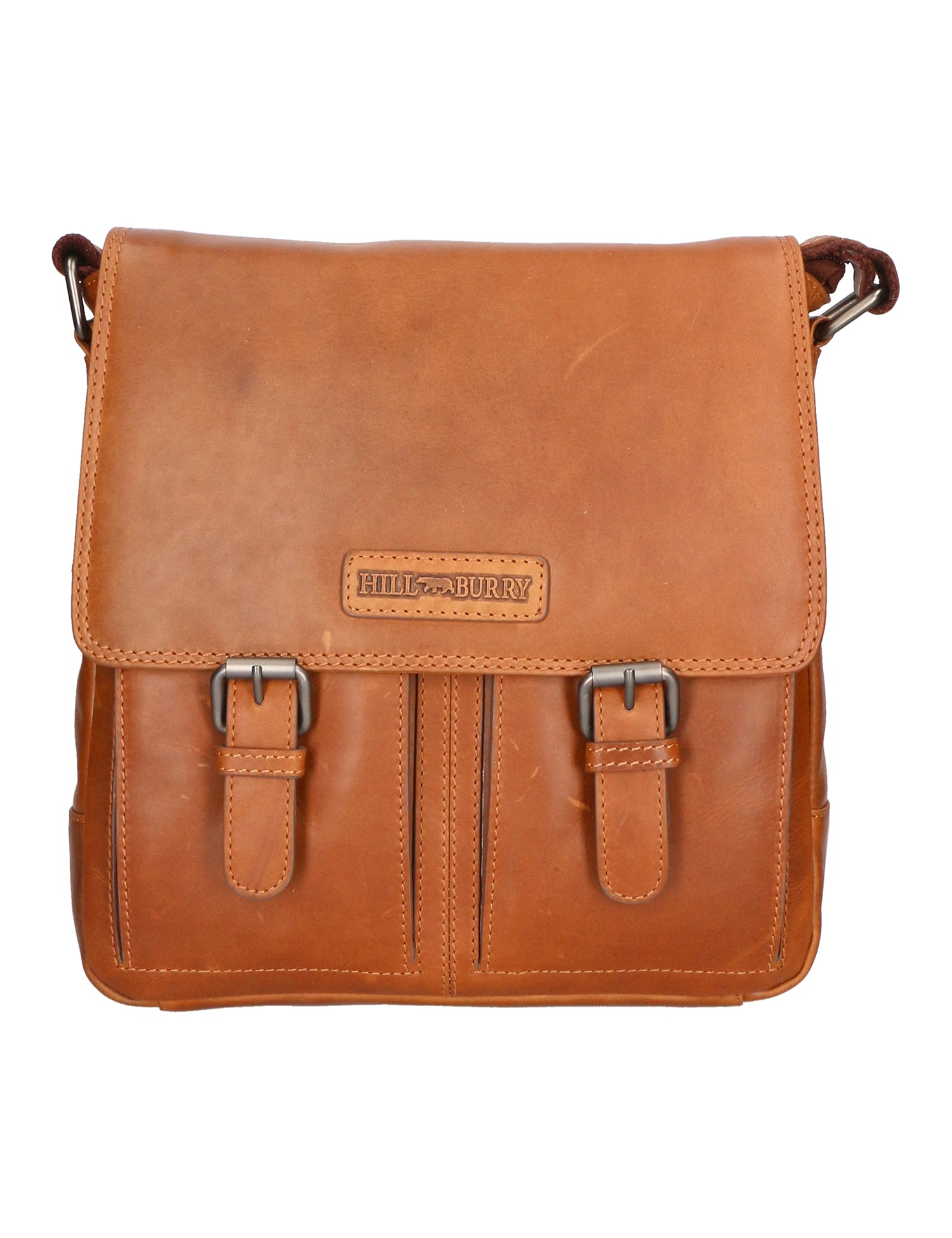 Borsa a tracolla da uomo 100% vera pelle HILB-3076-CUOIO Hill Burry