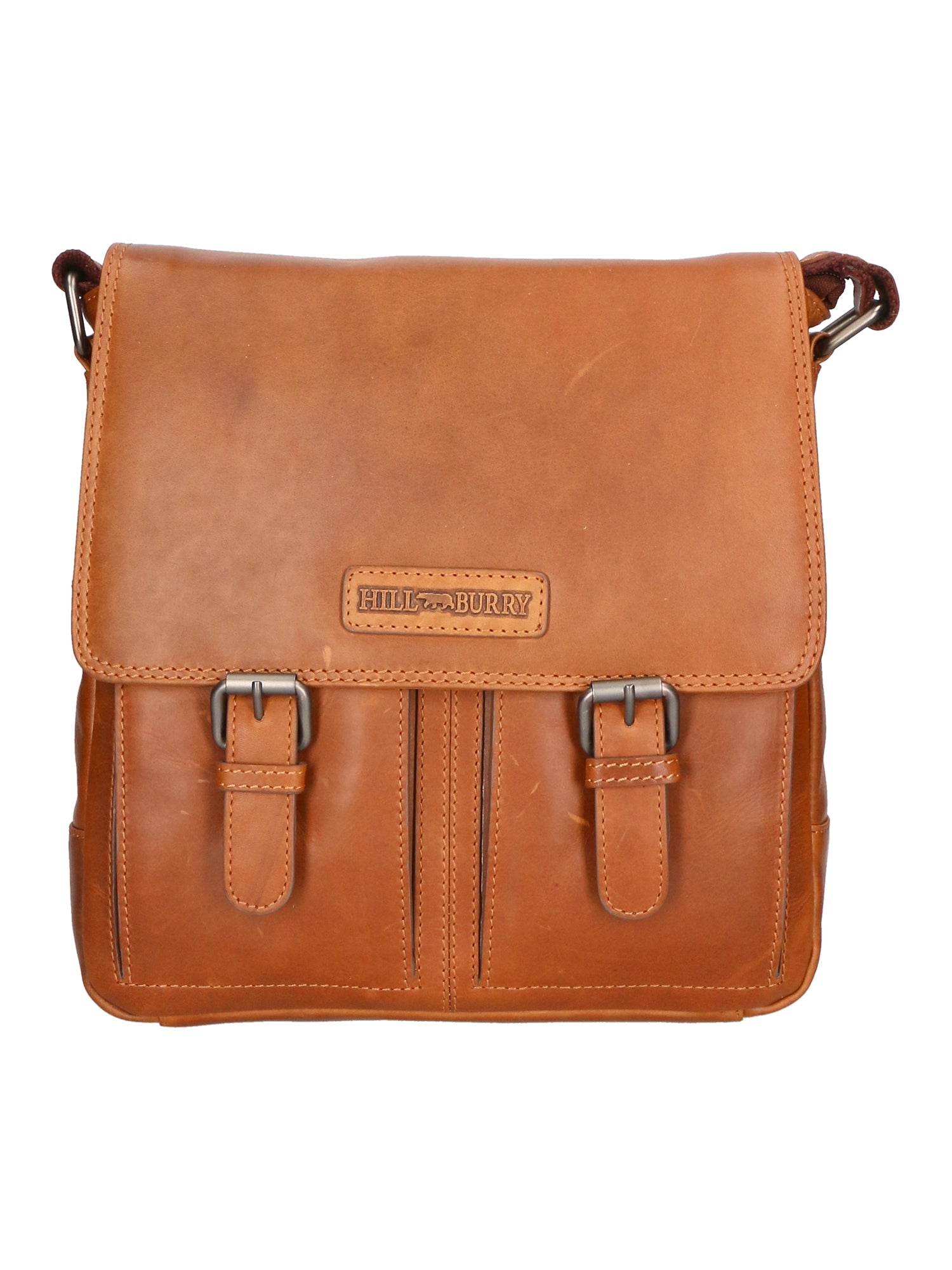 Borsa a tracolla da uomo 100% vera pelle HILB-3076-CUOIO Hill Burry