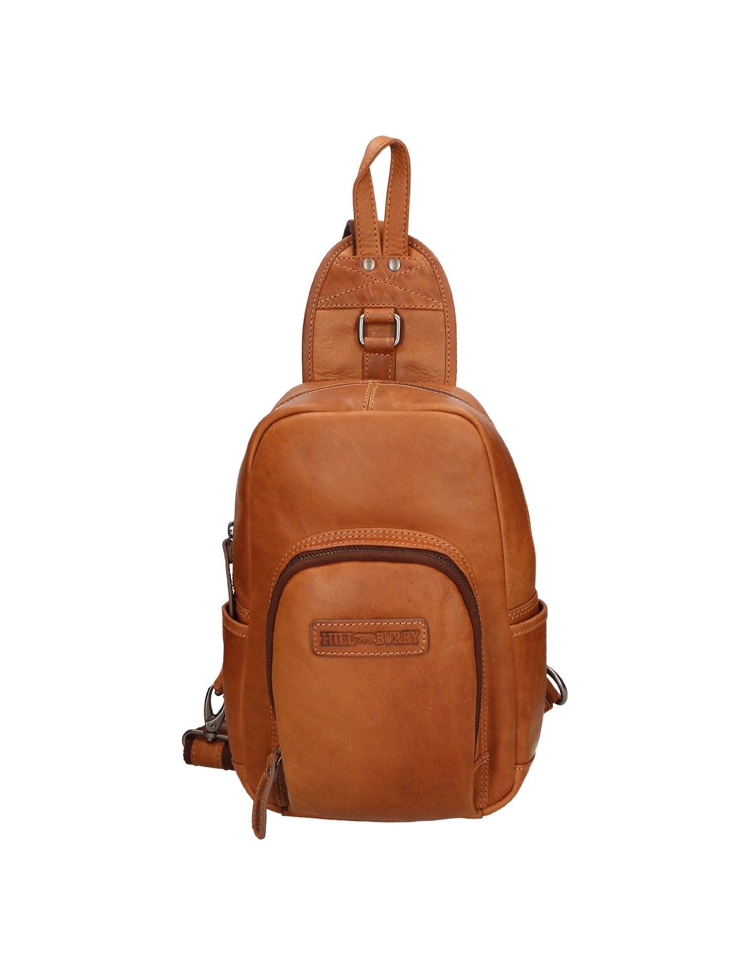 Borsa a tracolla da uomo 100% vera pelle HILB-3110-CUOIO Hill Burry
