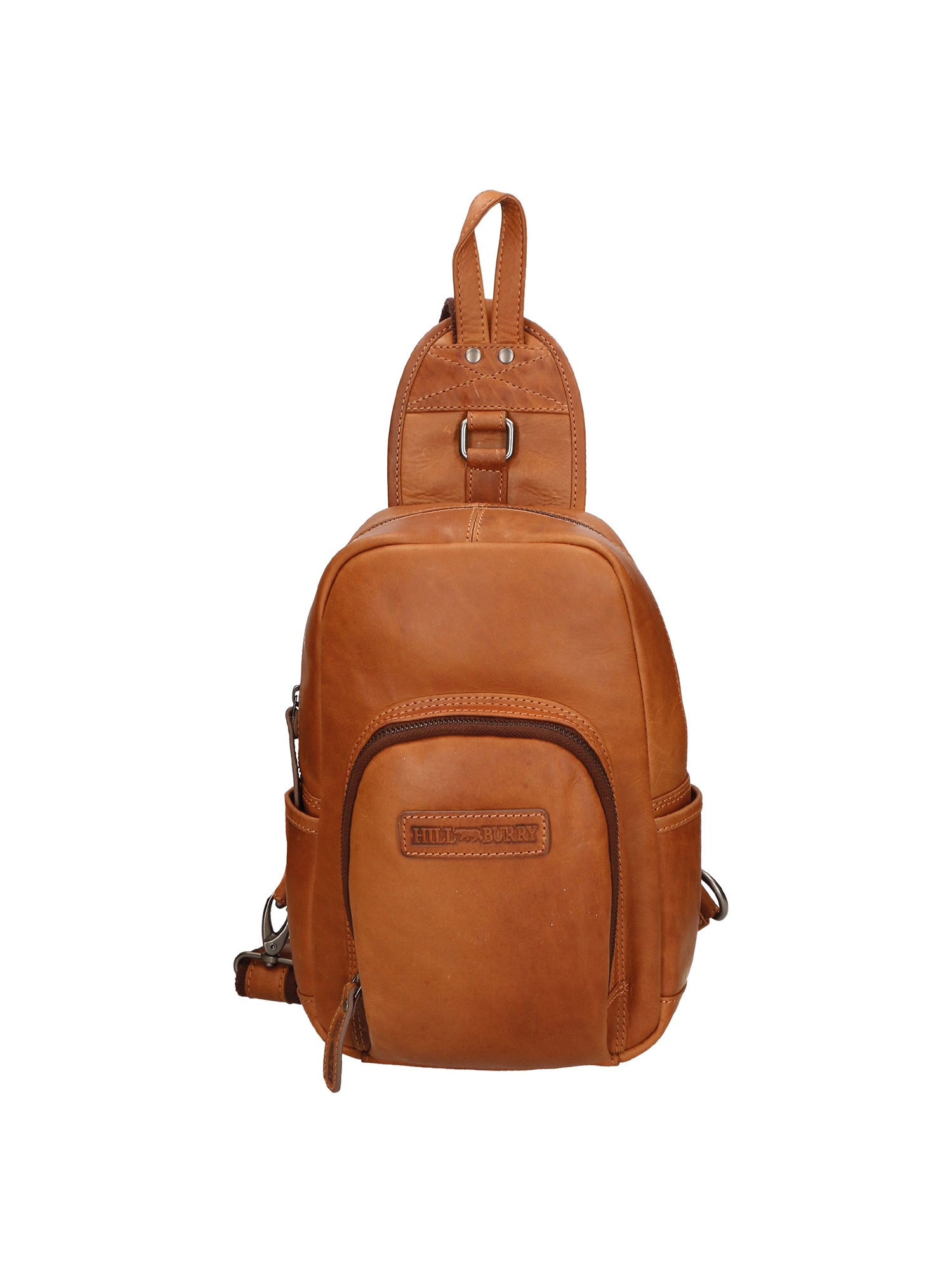Borsa a tracolla da uomo 100% vera pelle HILB-3110-CUOIO Hill Burry