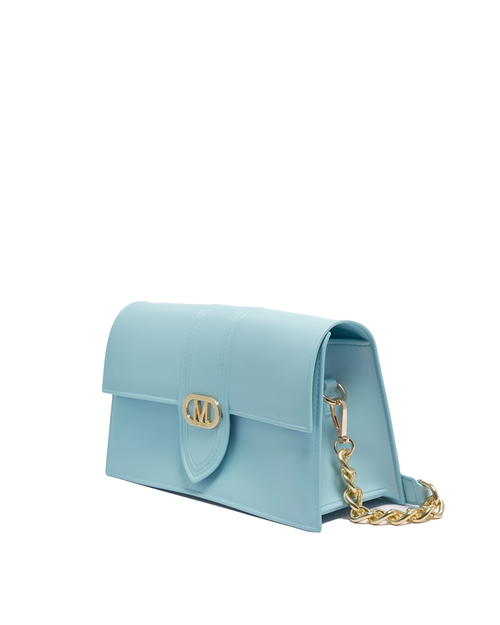 Borsa a mano da donna 100% Pvc FLAT ROOD S-AQUA + LIGHT GOLD Marc Ellis