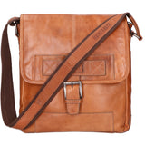 Borsa a tracolla unisex vera pelle 100% pelle SN5861547-TAN Santini Firenze