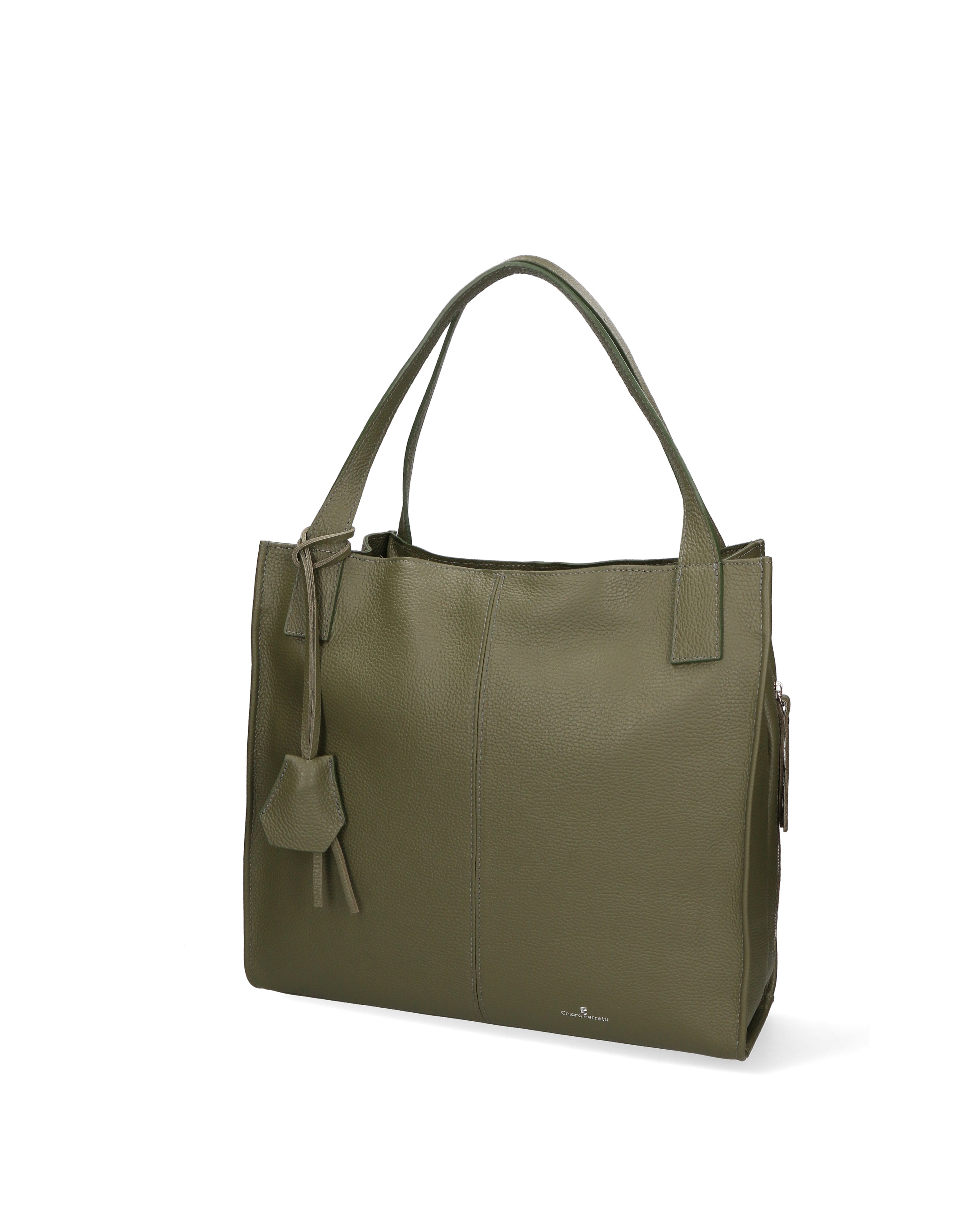 Silvana Pro Borsa a spalla da donna Vera pelle 7001-74 VERDE MILITARE Chiara Ferretti