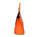 Arancia Borsa a mano da donna 100% pelle 8969-ARANCIO+BIANCO Gave Lux