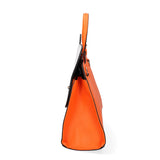 Arancia Borsa a mano da donna 100% pelle 8969-ARANCIO+BIANCO Gave Lux