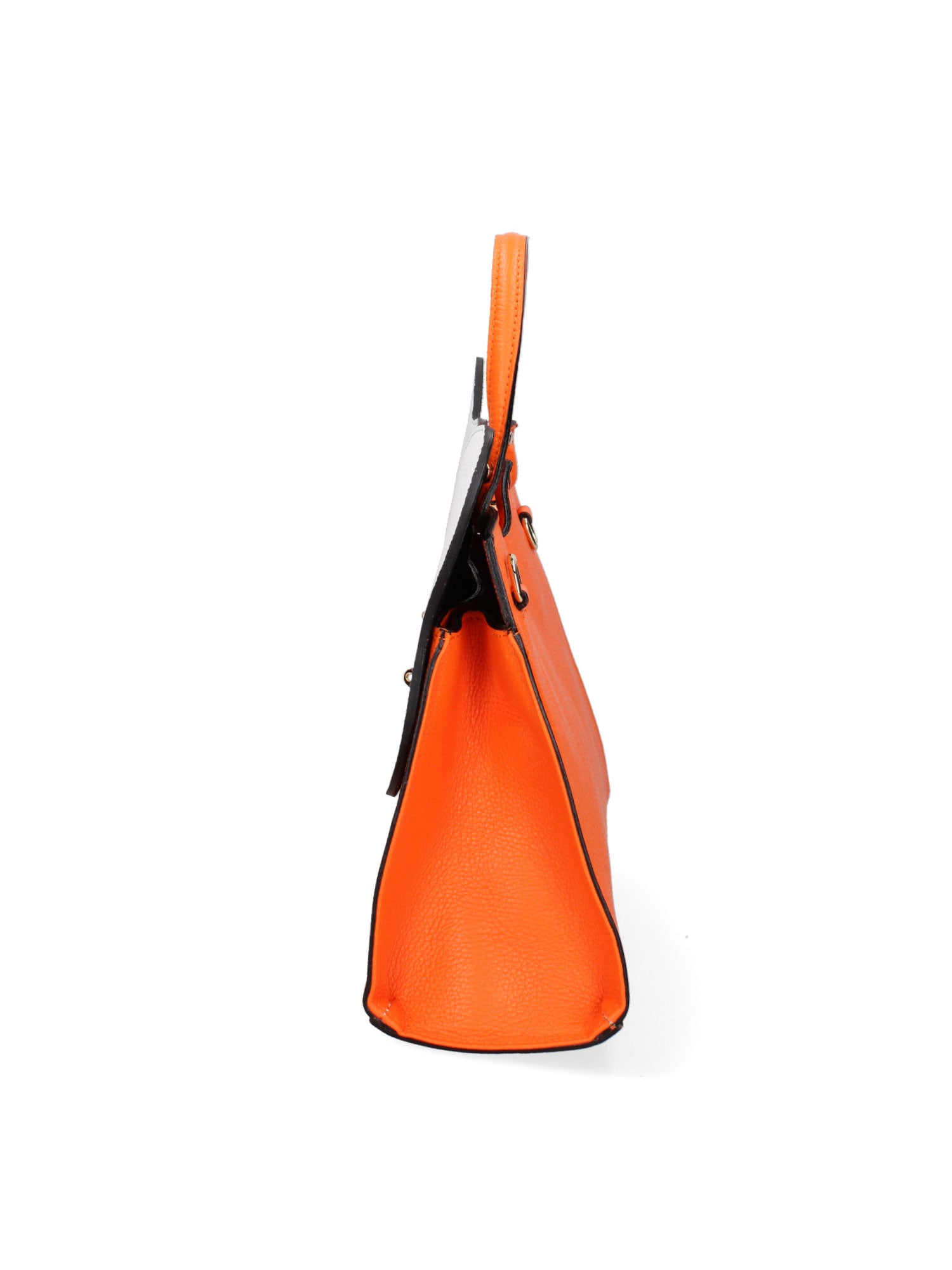 Arancia Borsa a mano da donna 100% pelle 8969-ARANCIO+BIANCO Gave Lux