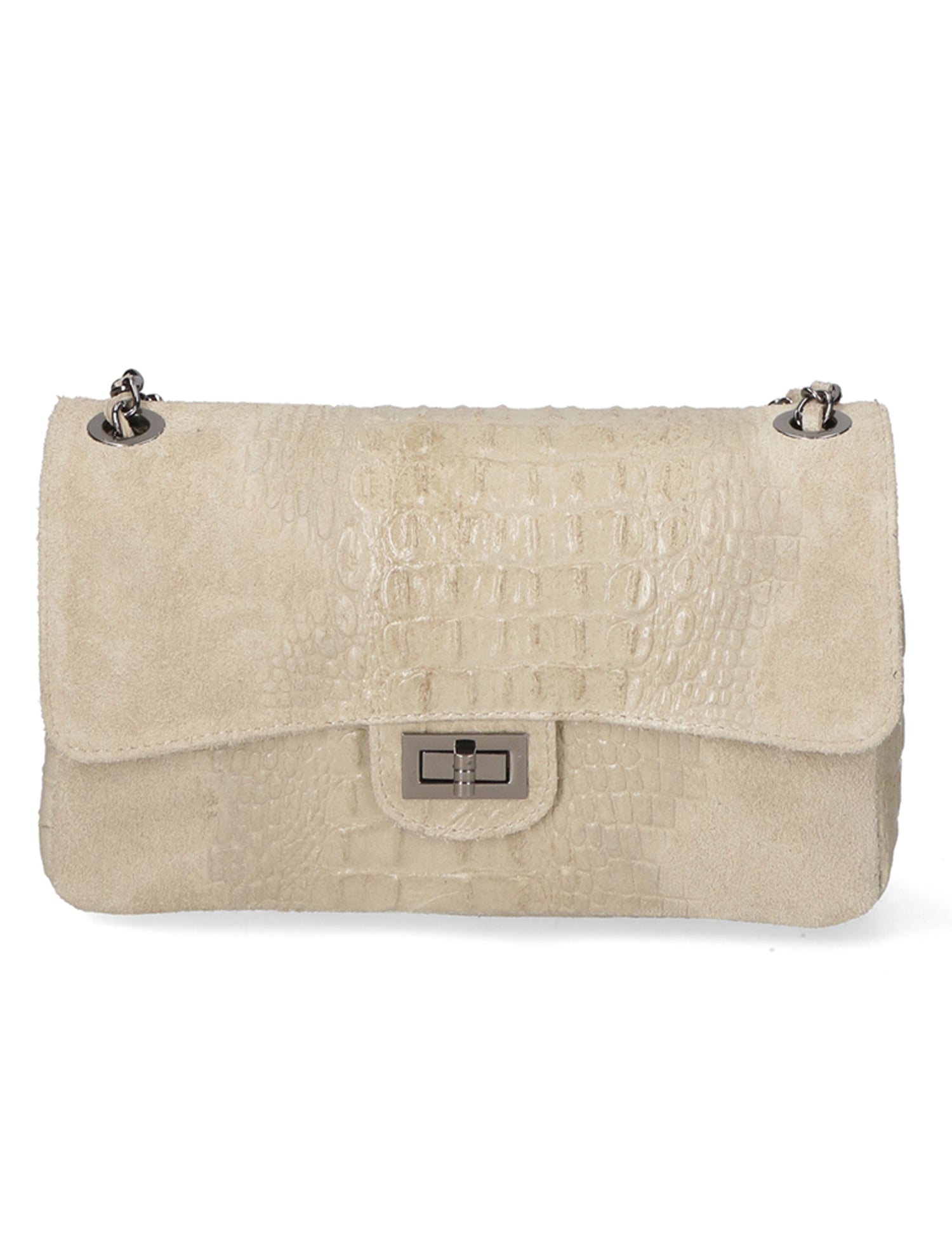 Edvige Borsa a spalla da donna Pelle Croco Stampata 80045-TAUPE Gave Lux