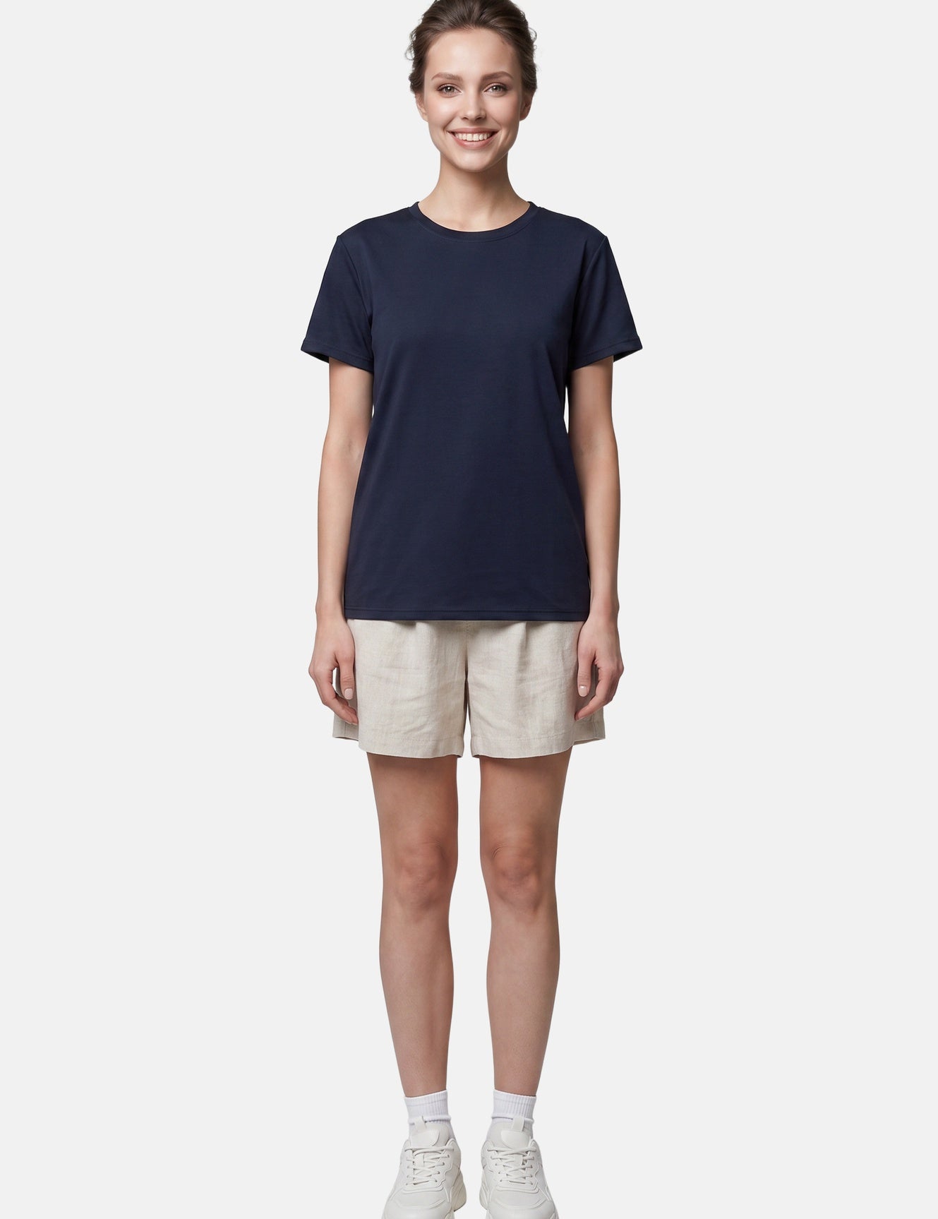 T-shirt in 84% Cotone 16% Elastan Blu Scuro