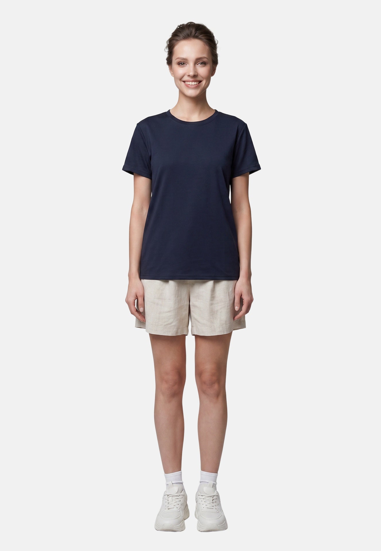 T-shirt in 84% Cotone 16% Elastan Blu Scuro