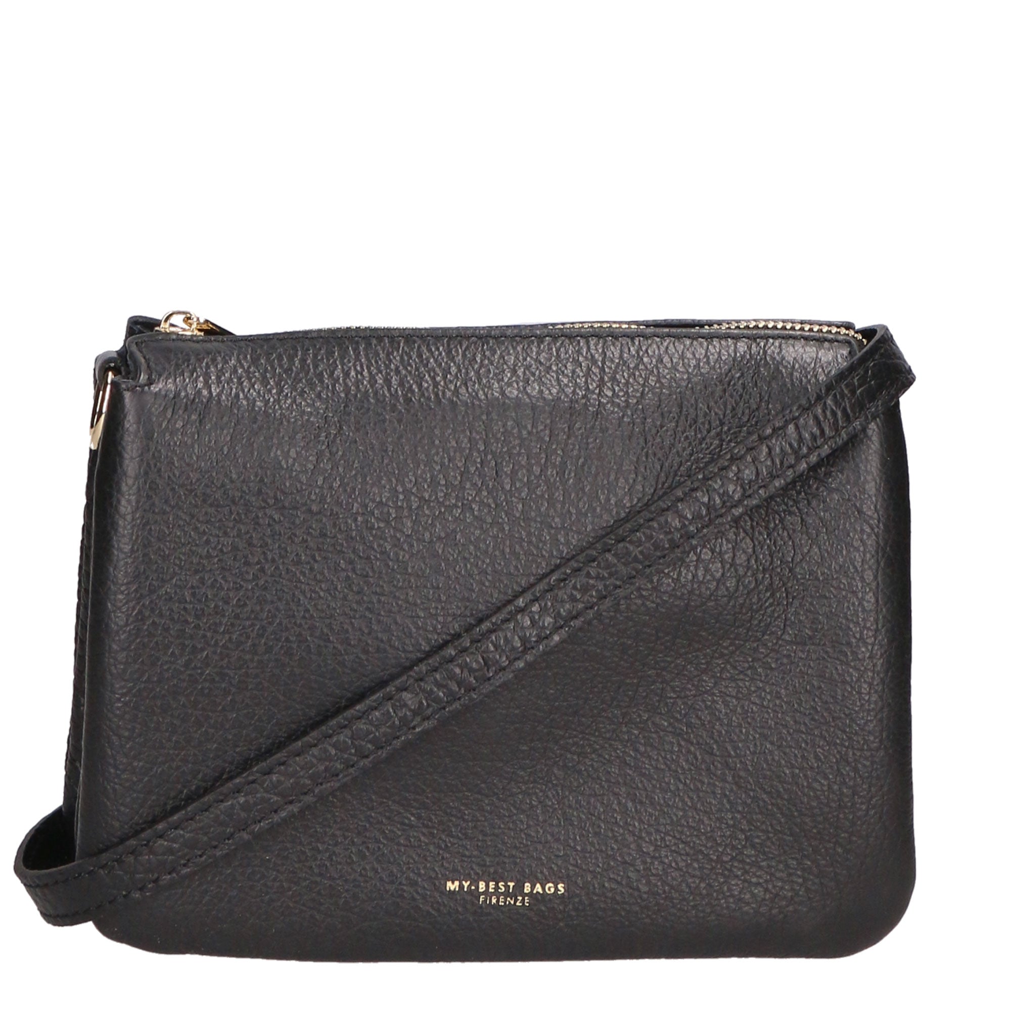 Borsa a tracolla da donna Vera pelle MYB-6054-FW-D28 NERO BLACK My Best Bag