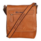 Borsa a tracolla da uomo in vera pelle RFID HILB-6155-CUOIO Hill Burry