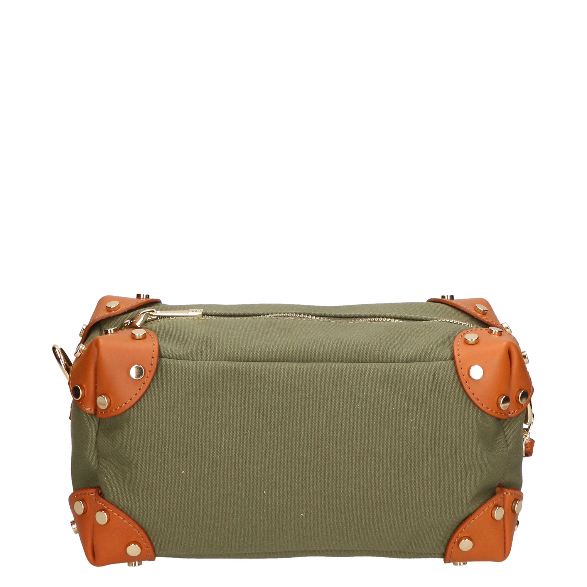 Borsa a tracolla da donna Vera pelle e cotone MYB-7016-SS-104 MILITARE My Best Bag