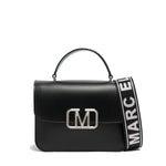 Borsa a mano da donna 100% Pvc FLAT EAR-BLACK + BRUSH SILVER Marc Ellis