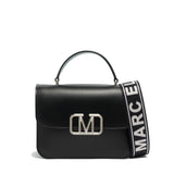 Borsa a mano da donna 100% Pvc FLAT EAR-BLACK + BRUSH SILVER Marc Ellis