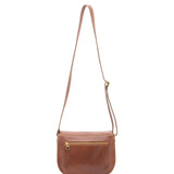 Borsa a tracolla da donna 100% vera pelle 4582-MARRONE Alessia Firenze