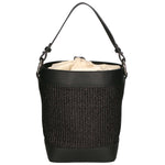 Borsa a secchiello da donna Misto pelle e tessuto MYB-05165-SS-12+S28 NERO My Best Bag