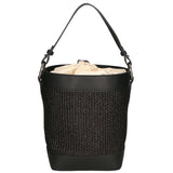Borsa a secchiello da donna Misto pelle e tessuto MYB-05165-SS-12+S28 NERO My Best Bag