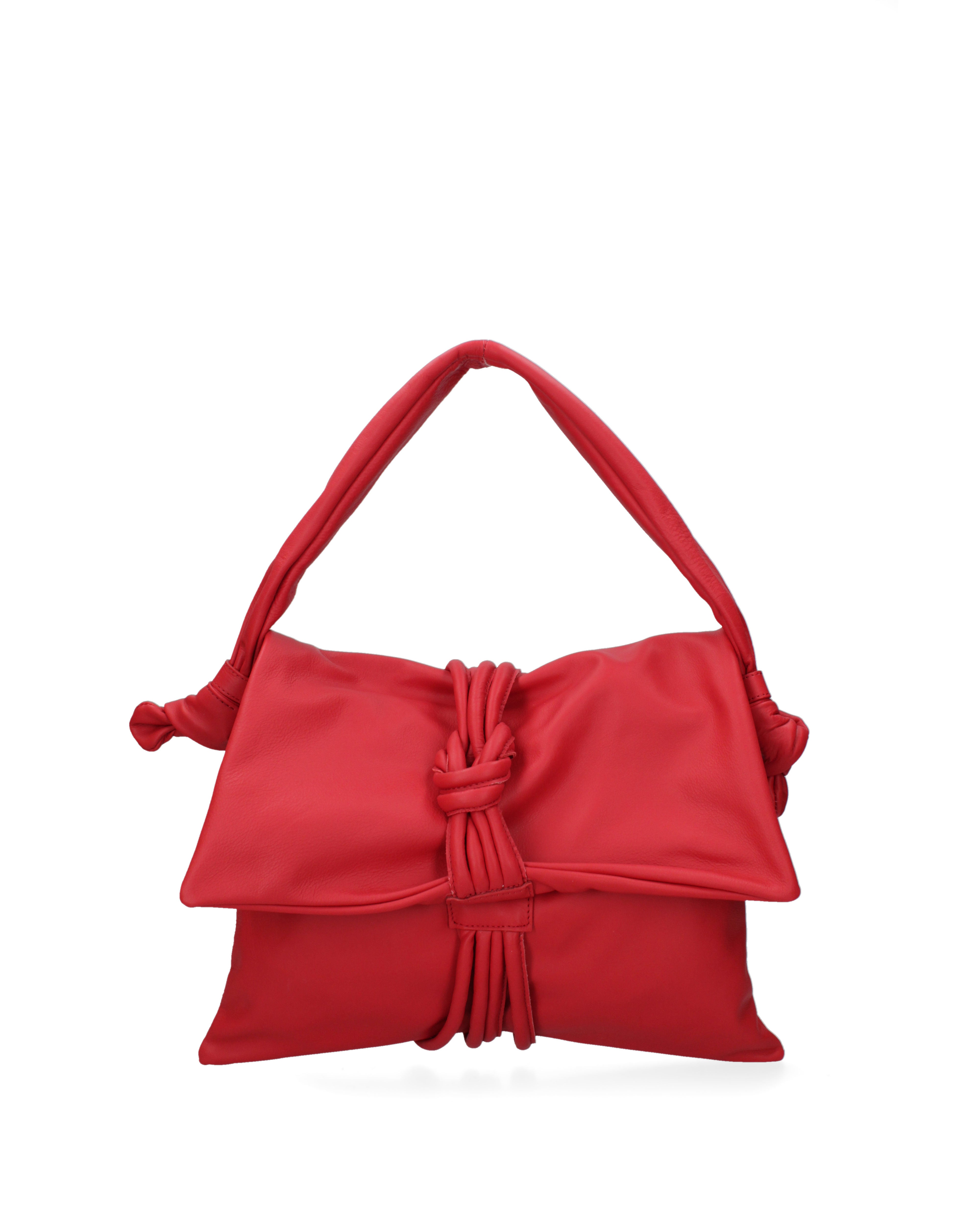 Borsa a spalla da donna Vera pelle 07172-S58 ROSSO FUOCO Viola Castellani