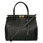 Deborah Borsa a mano da donna Pelle Croco Stampata 7727-C28 NERO Gave Lux