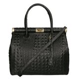 Deborah Borsa a mano da donna Pelle Croco Stampata 7727-C28 NERO Gave Lux