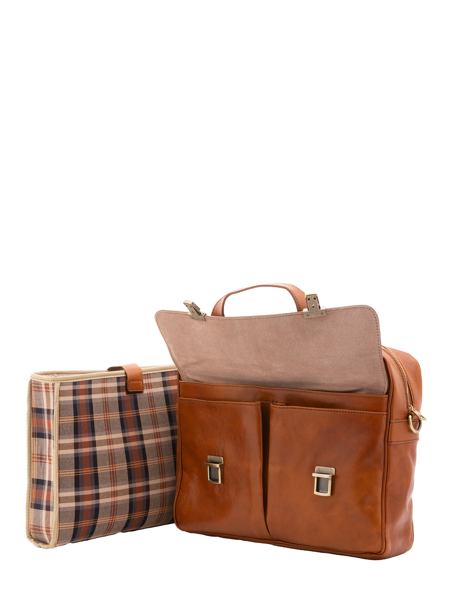 Borsa a mano unisex in vera pelle Made in Italy 4575-MIELE Alessia Firenze