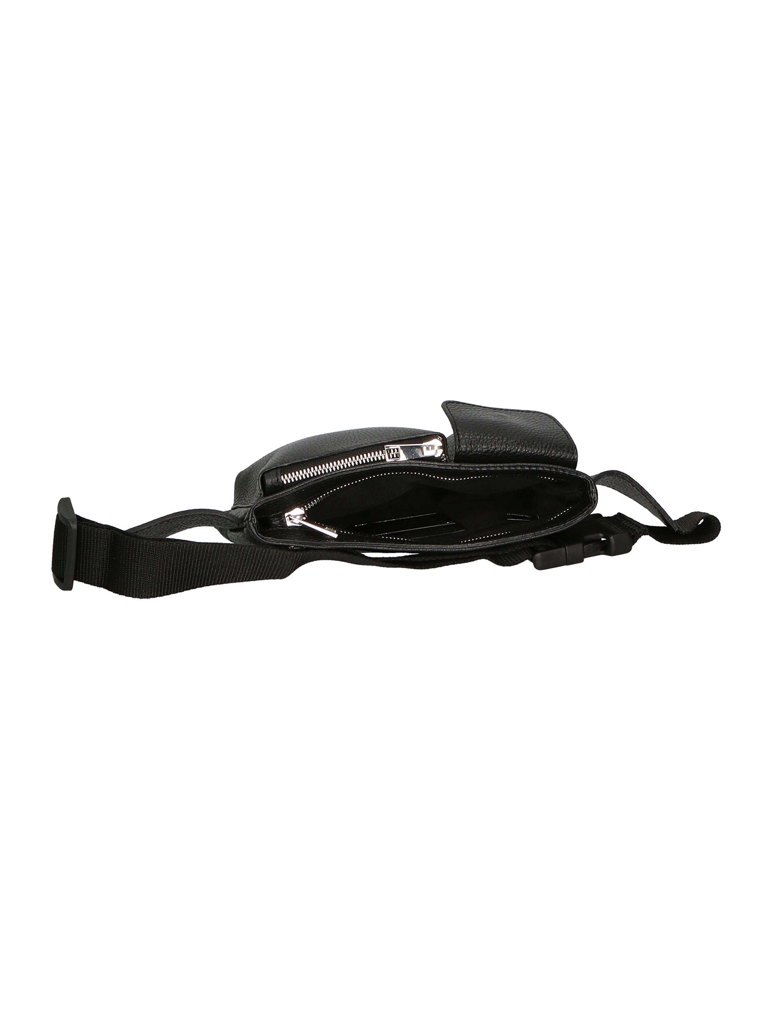 Aisha 04733-D28 NERO BLACK Marsupio da donna in vera pelle + canvas Gave Lux