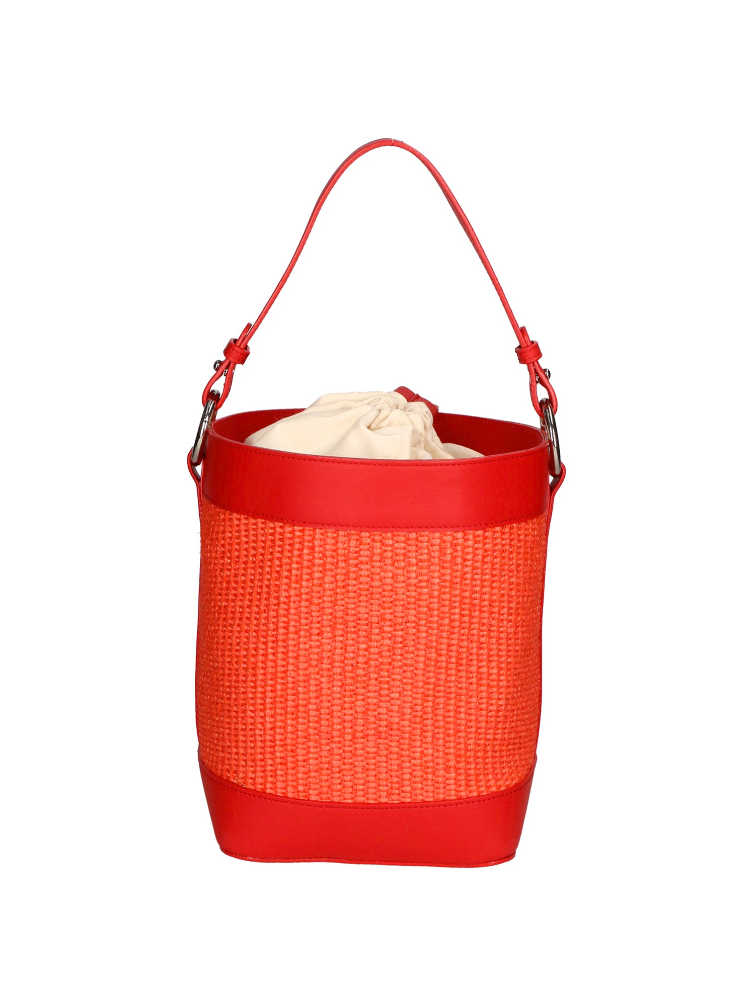 Borsa a secchiello da donna Misto pelle e tessuto MYB-05165-SS-534+S42 CORALLO My Best Bag