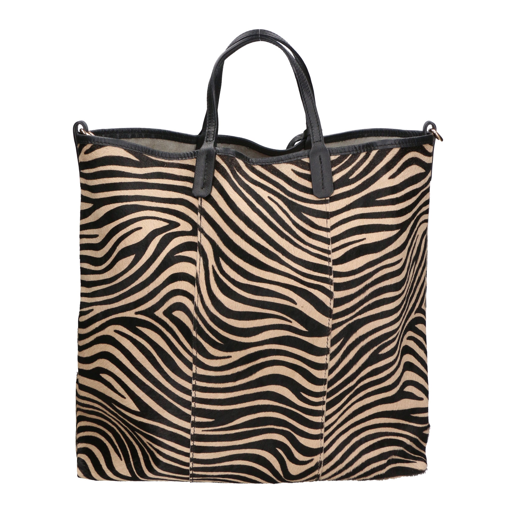 Borsa a mano da donna Vera pelle MYB-6037-FW-ZEBRA NERO CUOIO My Best Bag