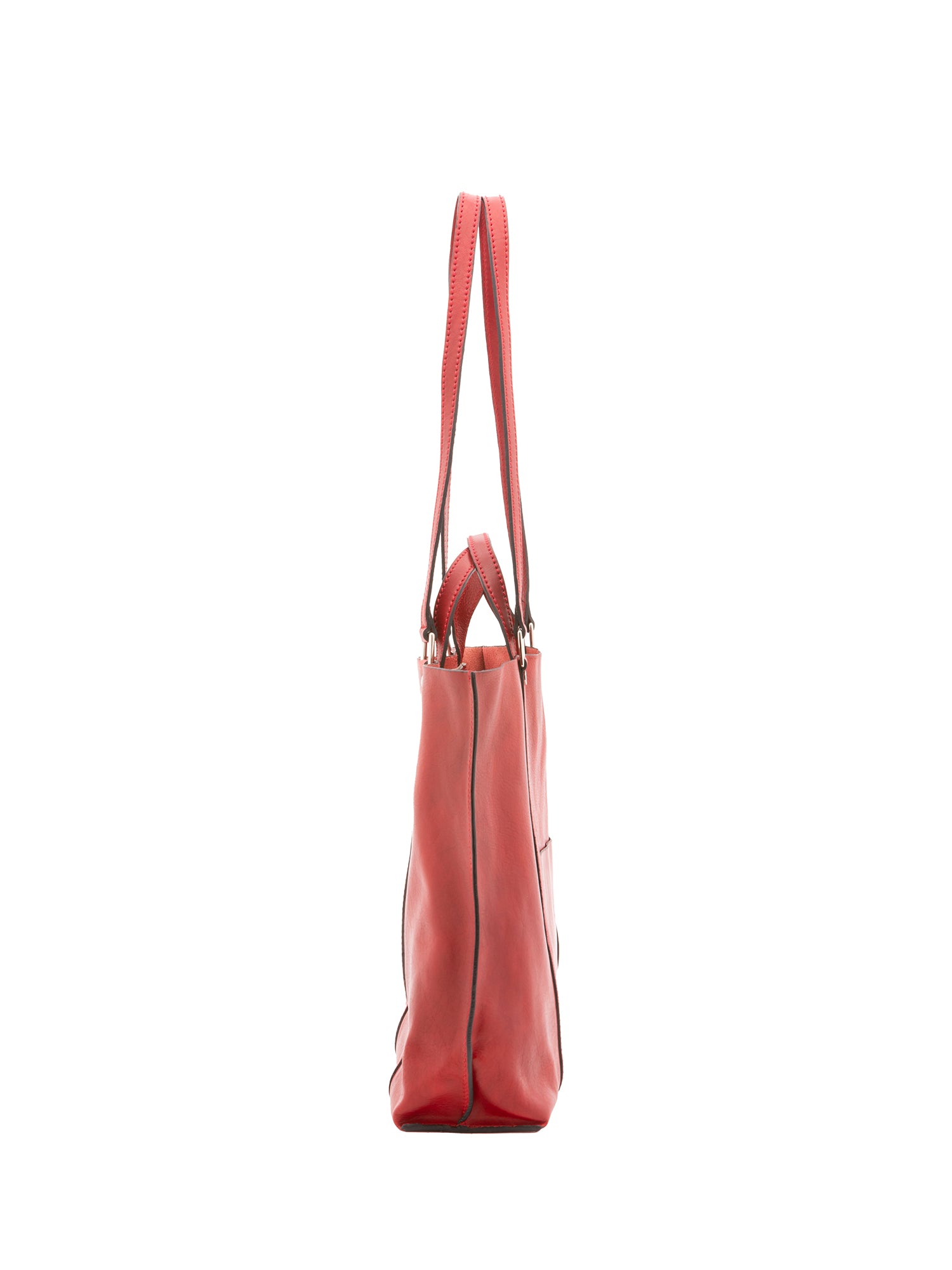 Borsa a spalla unisex in vera pelle Made in Italy 4610-ROSSO Alessia Firenze