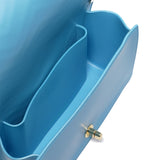Borsa a mano da donna 100% PVC FLAT S MANHATTAN-NORSE BLUE + LIGHT GOLD Marc Ellis