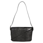 Azzurra Borsa a spalla da donna Vera pelle croco 05699-C28 NERO Gave Lux