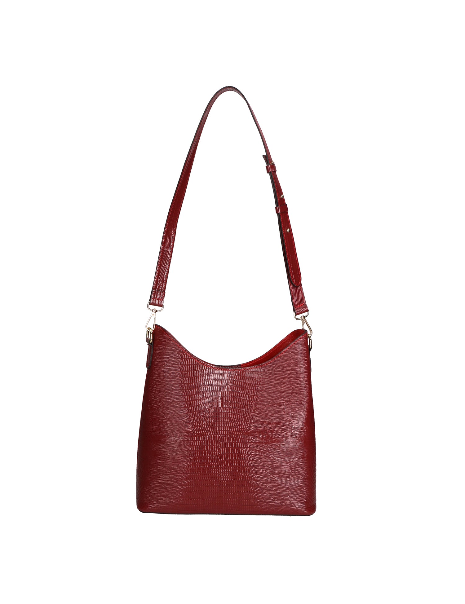 Carmine Borsa a spalla da donna Vera pelle 05442-LU10 ROSSO SCURO DARK RED Gave Lux