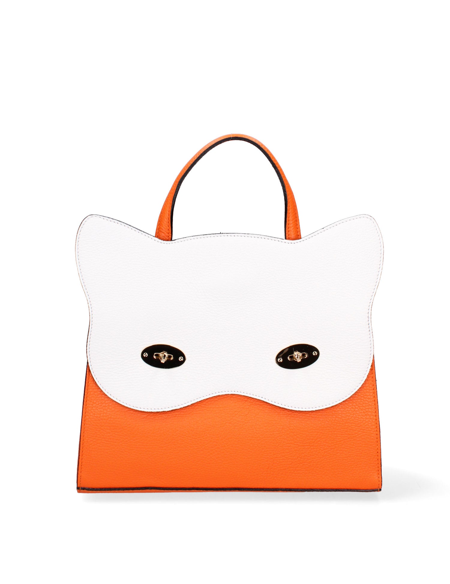 Arancia Borsa a mano da donna 100% pelle 8969-ARANCIO+BIANCO Gave Lux