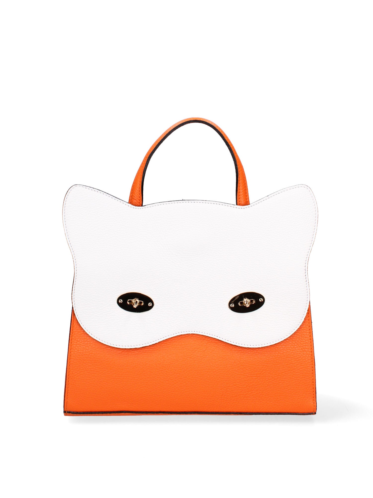 Arancia Borsa a mano da donna 100% pelle 8969-ARANCIO+BIANCO Gave Lux