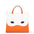 Arancia Borsa a mano da donna 100% pelle 8969-ARANCIO+BIANCO Gave Lux