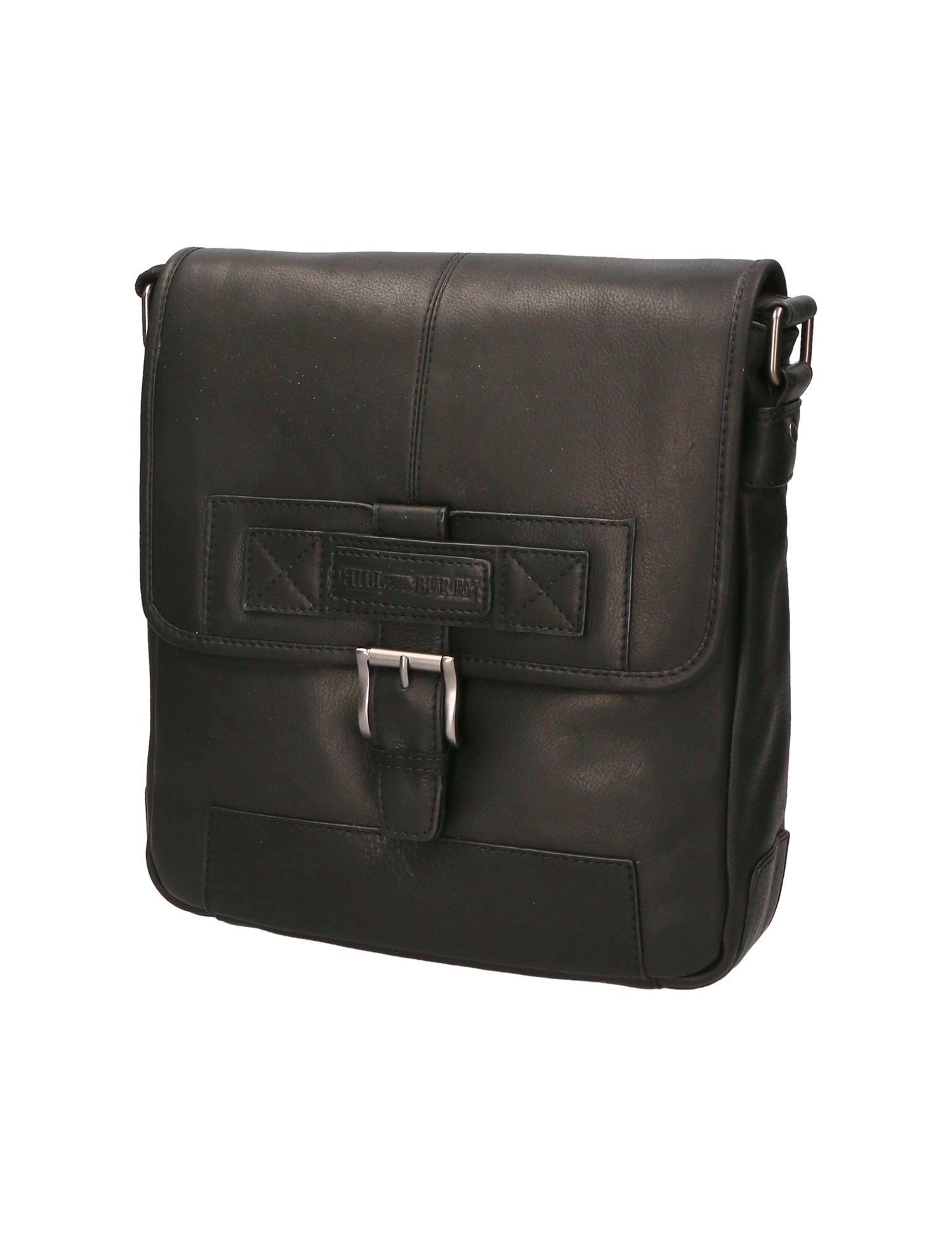 Borsa a tracolla uomo in vera pelle RFID HILB-2089WASH-NERO Hill Burry