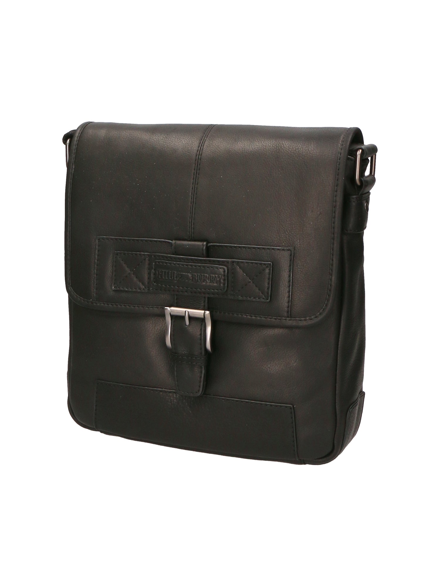 Borsa a tracolla uomo in vera pelle RFID HILB-2089WASH-NERO Hill Burry