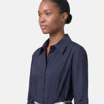 Vestito in Cotone Blu Scuro