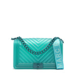 Borsa a mano da donna 100% PVC FLAT M-MARINA BLU Marc Ellis