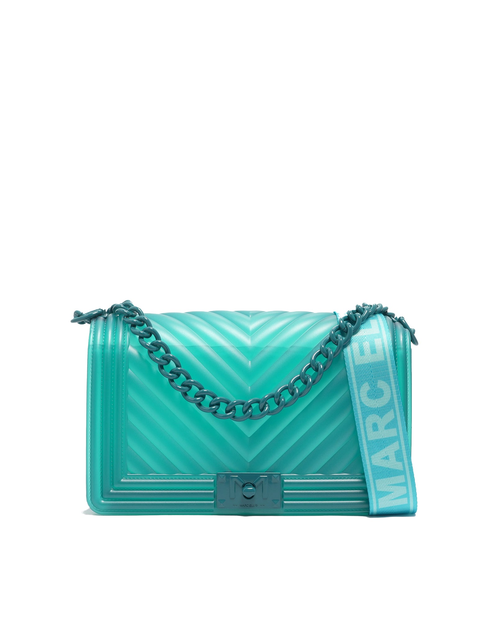 Borsa a mano da donna 100% PVC FLAT M-MARINA BLU Marc Ellis