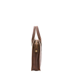 Borsa a mano unisex vera pelle Made in Italy 4454-TESTA DI MORO Alessia Firenze