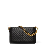 Borsa a mano da donna 100% Pvc FLAT-M 24-BLACK - LIGHT OTTONE Marc Ellis