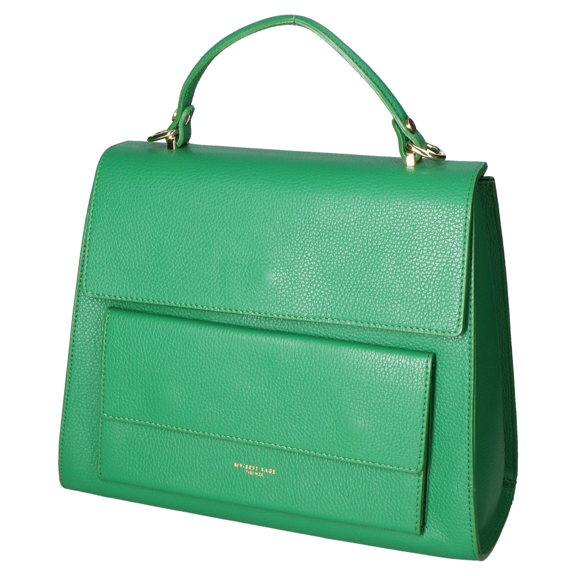 Borsa a mano da donna Made in Italy Vera pelle MYB-7034-SS-D47+C47 VERDE My Best Bag