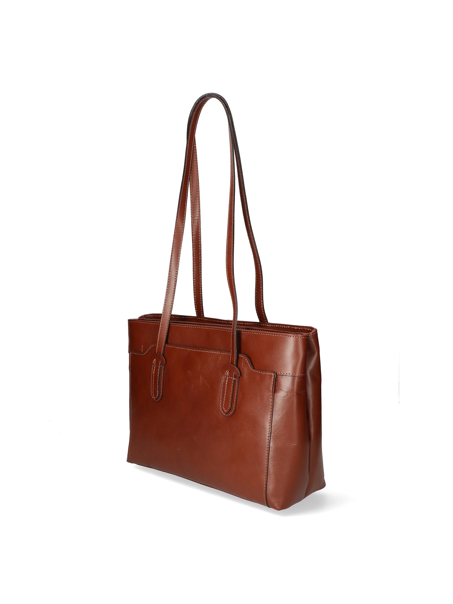 Flora Borsa a spalla da donna Vera pelle 9118-MARRONE Gave Lux