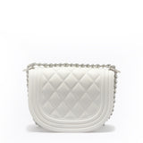 Borsa a mano da donna 100% PVC FLAT ZOE-OFF BLANC + SILVER Marc Ellis