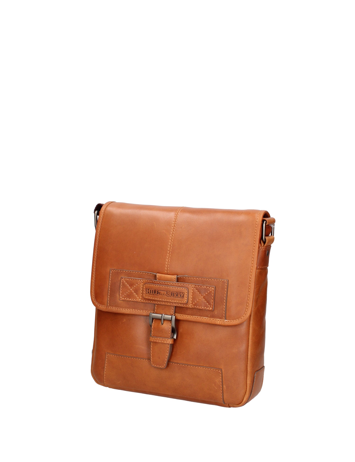 Borsa a tracolla uomo in pelle Cuoio grasso di vitello HILB-2089-CUOIO Hill Burry