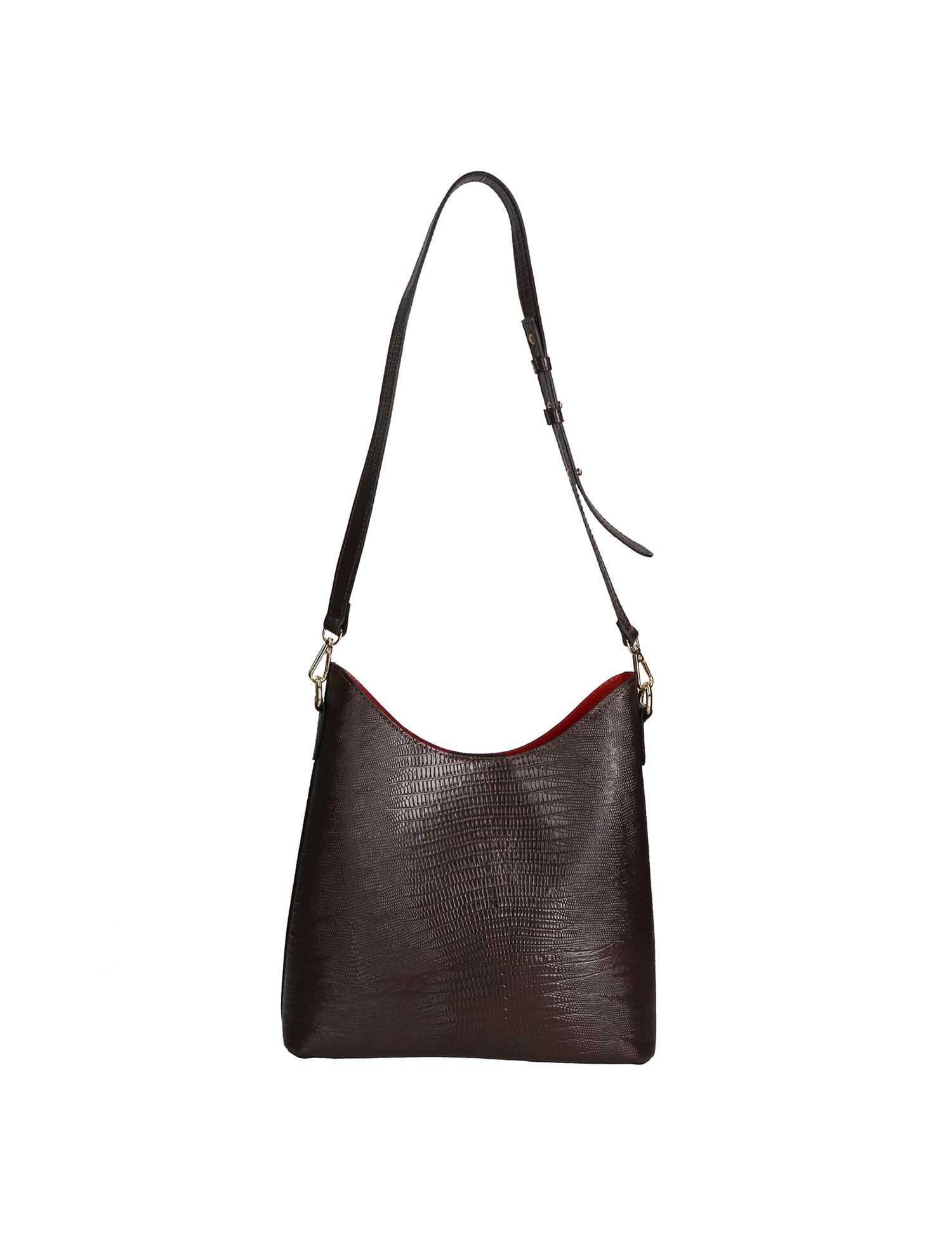 Carmine Borsa a spalla da donna Vera pelle 05442-LU23 T.MORO DARK BROWN Gave Lux
