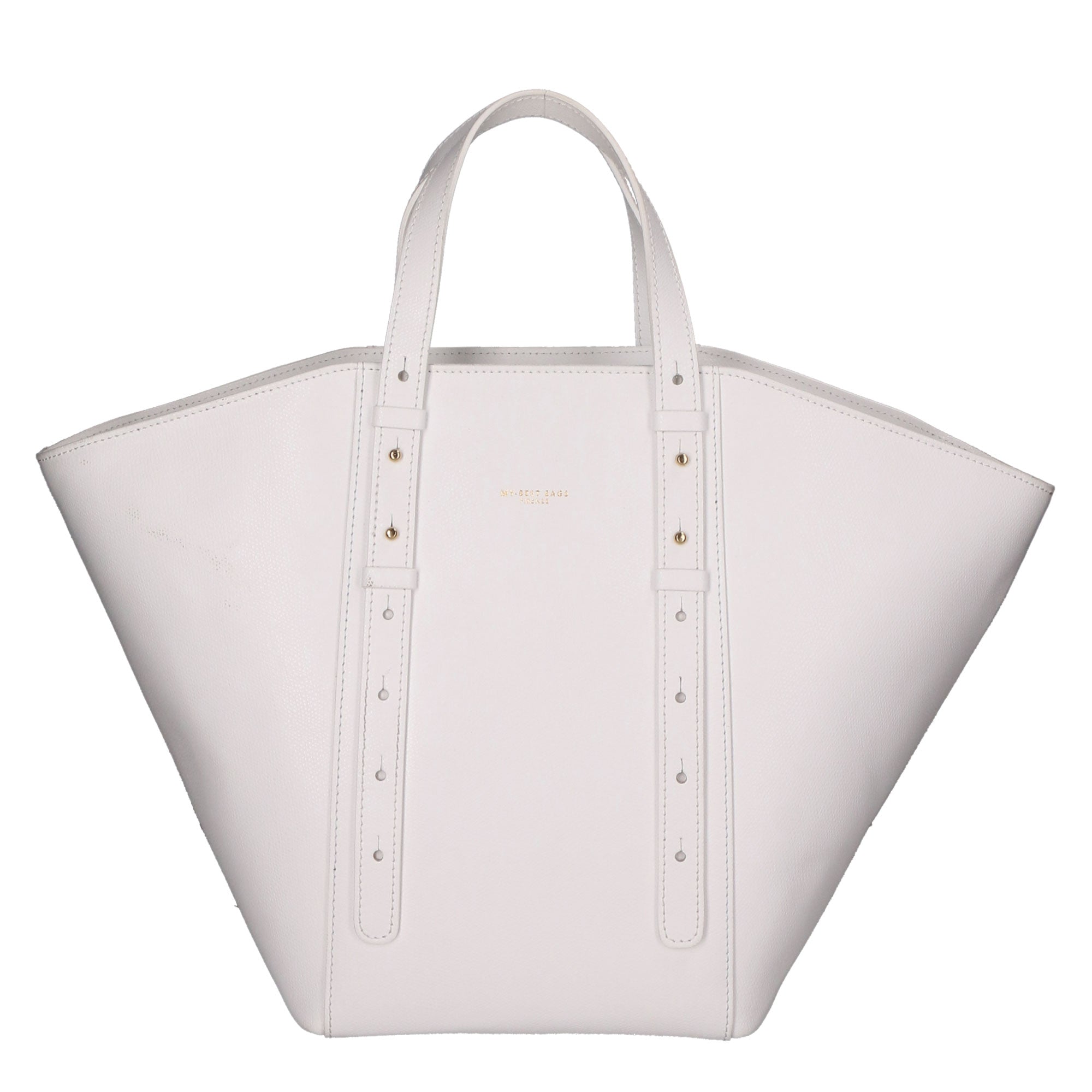 Borsa a mano da donna 100% pelle artigianale MYB-7029-SS-P 601 BIANCO WHITE My Best Bag